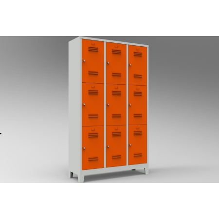 Dokuzlu Soyunma Dolabı Gri – Turuncu MRT.10.01.49