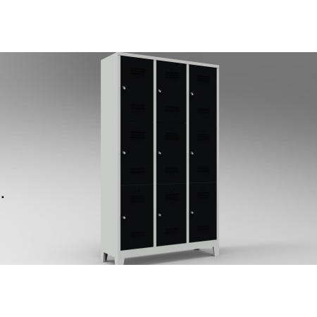 Dokuzlu Soyunma Dolabı Gri – Siyah MRT.10.01.48